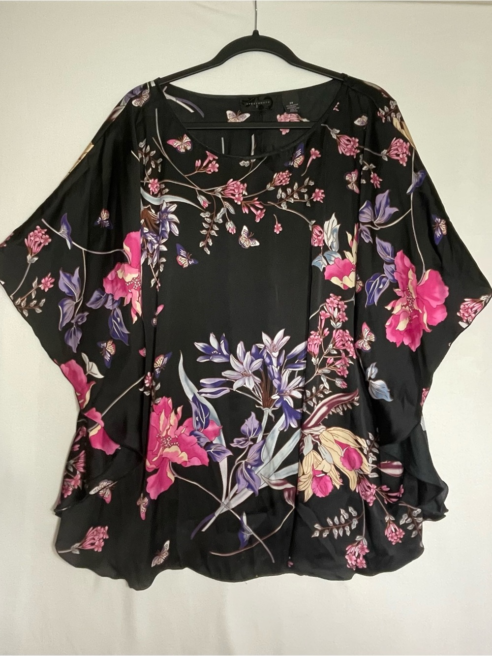 Investments II Floral Kimono Top with Pink and Purple Accents